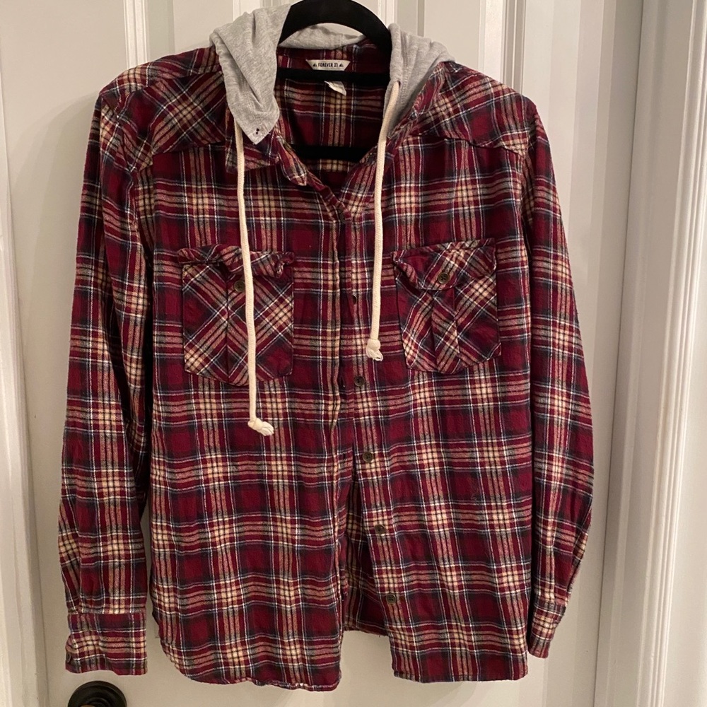 Forever 21 Flannel Hoodie
